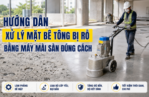 Hướng Dẫn Xử Lý Mặt Bê Tông Bị Rỗ Bằng Máy Mài Sàn