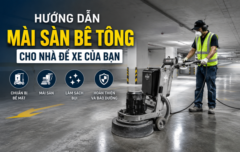 Hướng dẫn mài sàn bê tông cho nhà để xe của bạn.