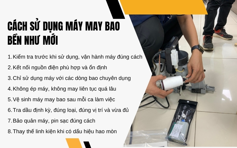 Cách sử dụng máy may bao bền như mới
