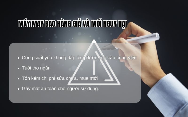 Máy may bao hàng giả và mối nguy hại