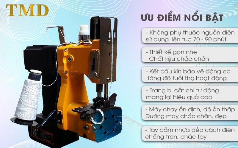 ưu điểm nổi bật máy may bao cầm tay TMD GK9-900