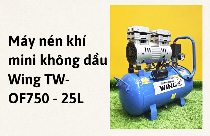 Máy nén khí mini không dầu Wing TW- OF750 - 25L