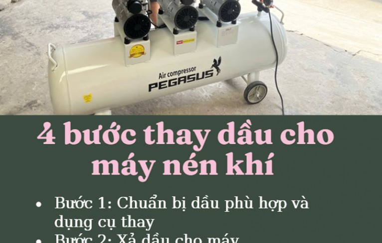 4 bước cơ bản thay dầu máy nén khí