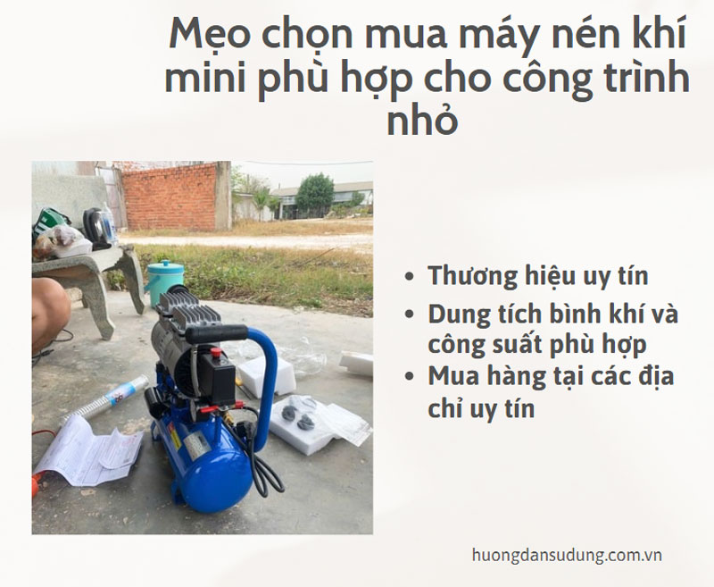 Mẹo chọn mua máy nén khí mini phù hợp cho công trình nhỏ 