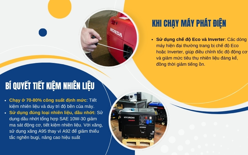Bí quyết tiết kiệm nhiên liệu khi chạy máy phát điện