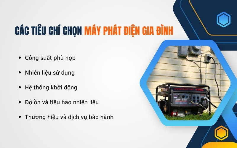 Các tiêu chí chọn máy phát điện gia đình