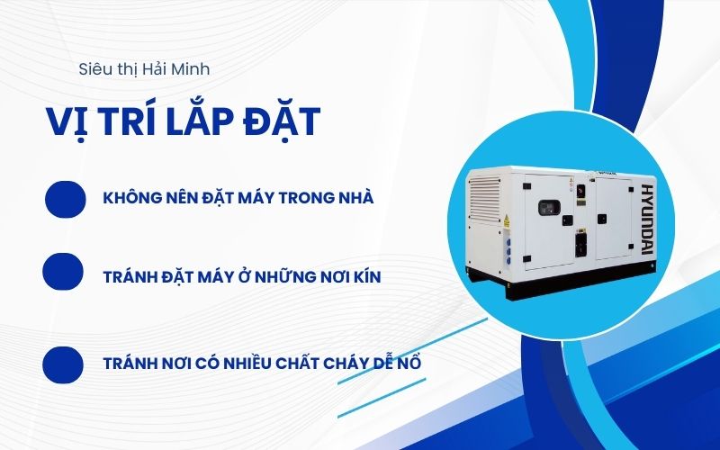 Vị trí đặt máy phát điện khi sử dụng