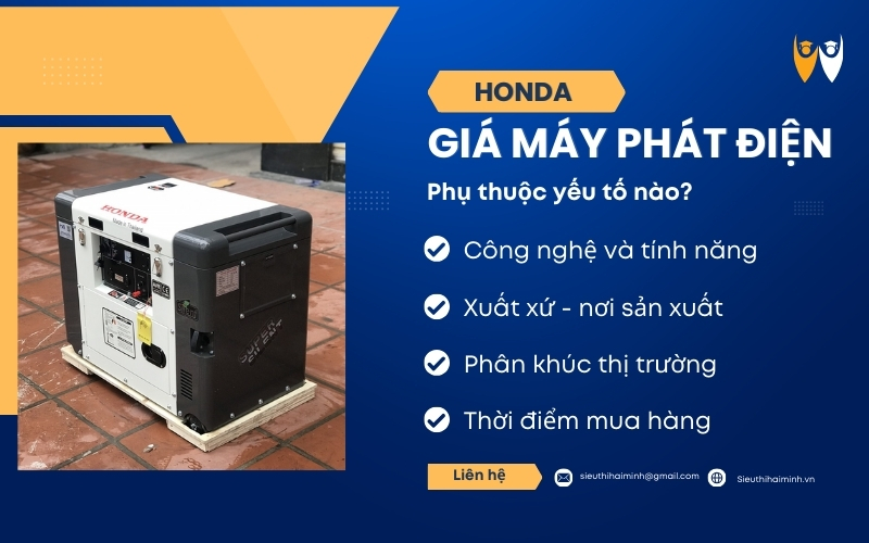 Giá máy phát điện Honda 5kW chạy dầu phụ thuộc yếu tố nào?