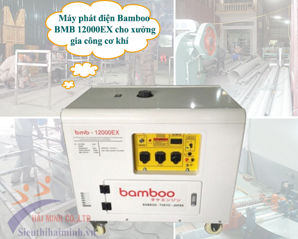 Máy phát điện Bamboo BMB 12000EX cho xưởng gia công cơ khí