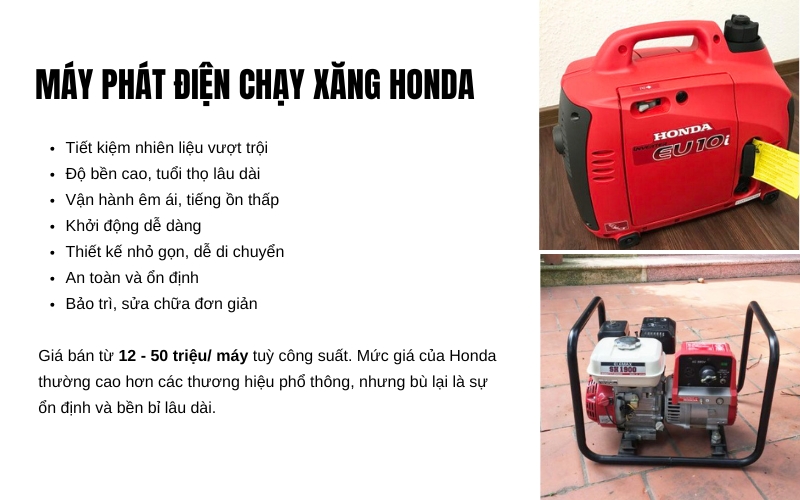 Máy phát điện chạy xăng Honda