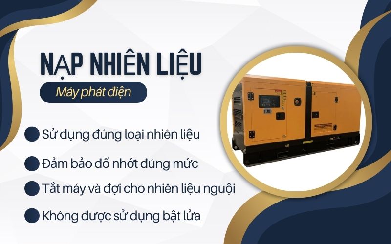 Nạp nhiên liệu cho máy phát điện