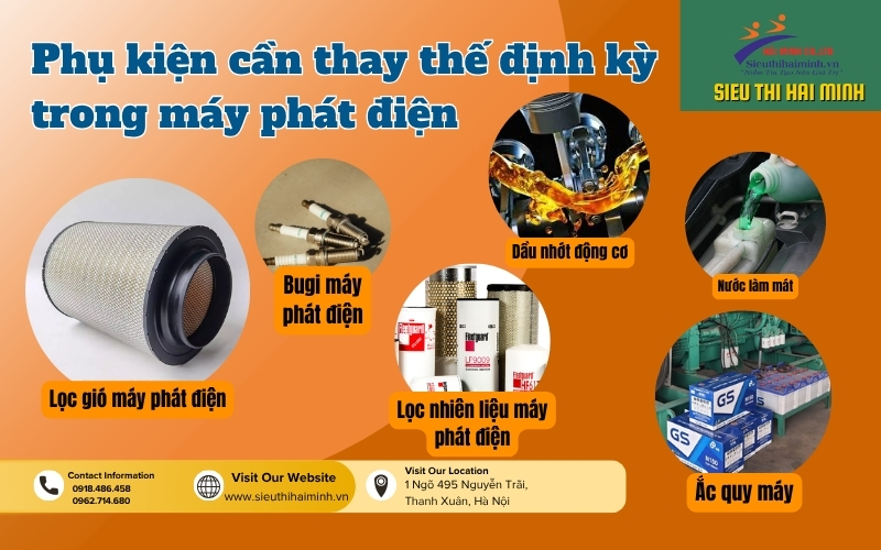 Những phụ kiện cần thay thế định kỳ trong máy phát điện gia đình để vận hành ổn định, bền bỉ