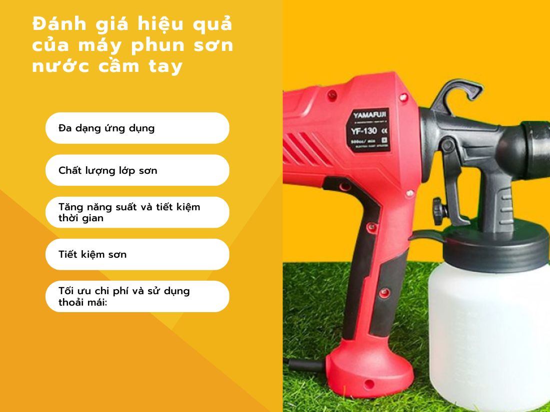 Đánh giá hiệu quả của máy phun sơn nước cầm tay