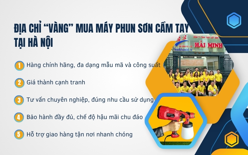 Địa chỉ “vàng” mua máy phun sơn cầm tay tại Hà Nội