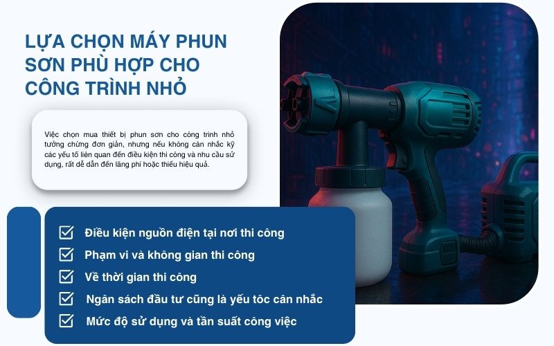 Lựa chọn máy phun sơn phù hợp cho công trình nhỏ