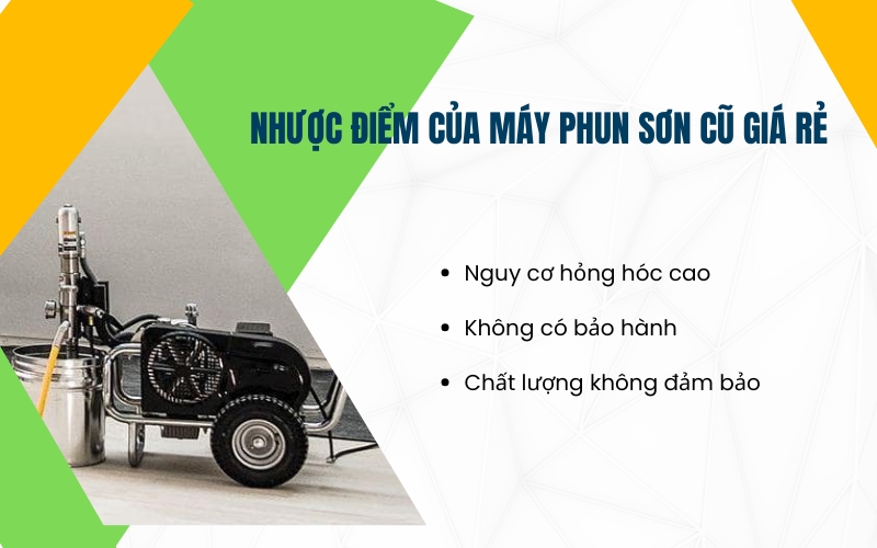 Nhược điểm của máy phun sơn cũ giá rẻ