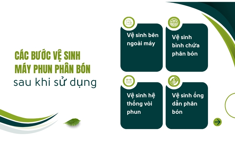 Các bước vệ sinh máy phun phân bón sau khi sử dụng