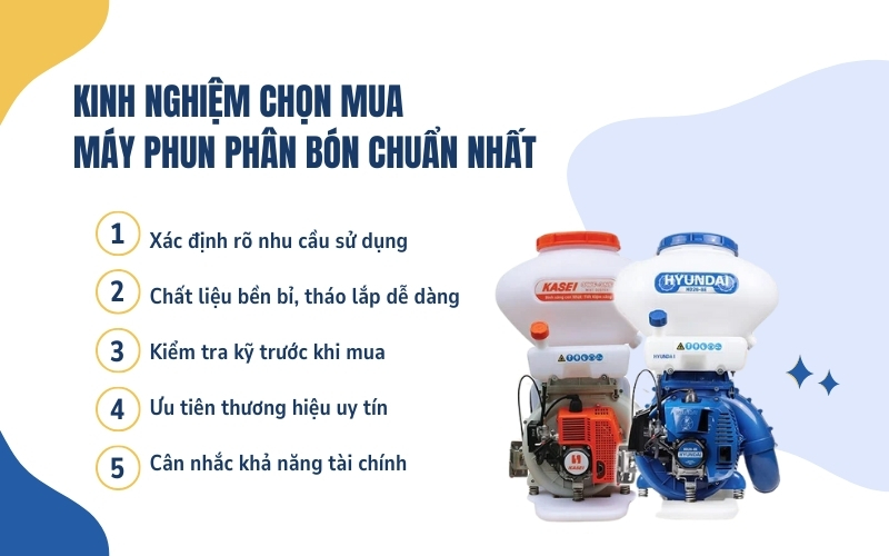 Kinh nghiệm chọn mua máy phun phân bón chuẩn nhất