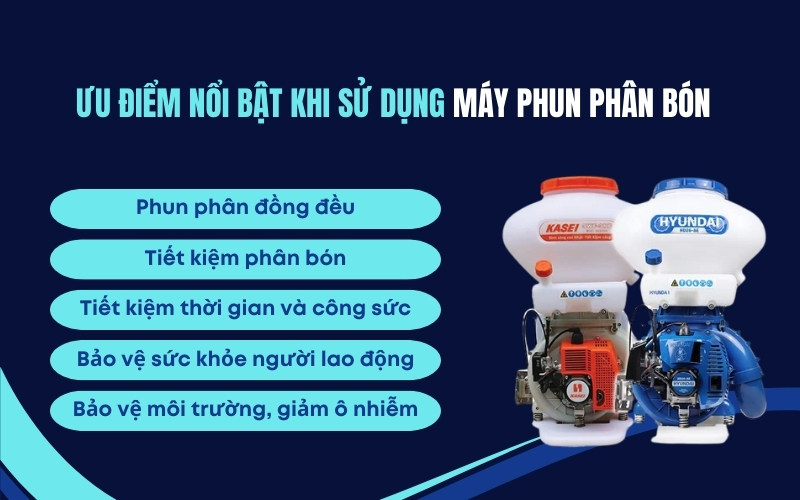 Ưu điểm nổi bật khi sử dụng máy phun phân bón