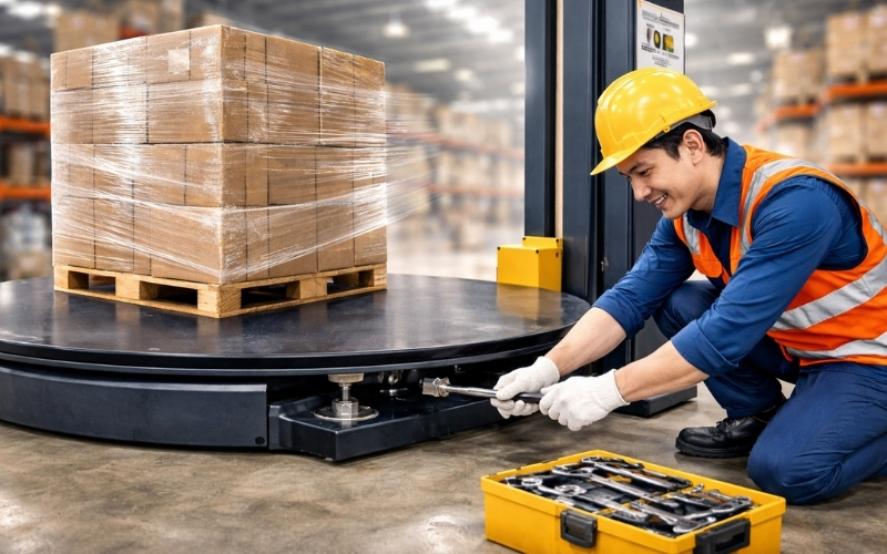 Bàn xoay quấn màng co không di chuyển