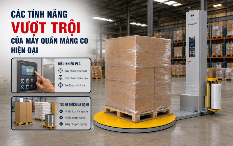 Các tính năng vượt trội của máy quấn màng co hiện đại