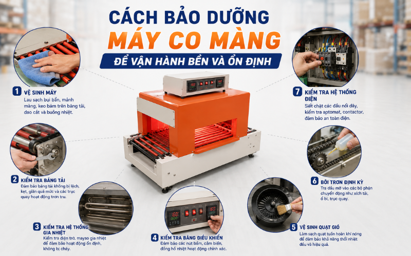 Cách bảo dưỡng máy co màng để vận hành bền và ổn định