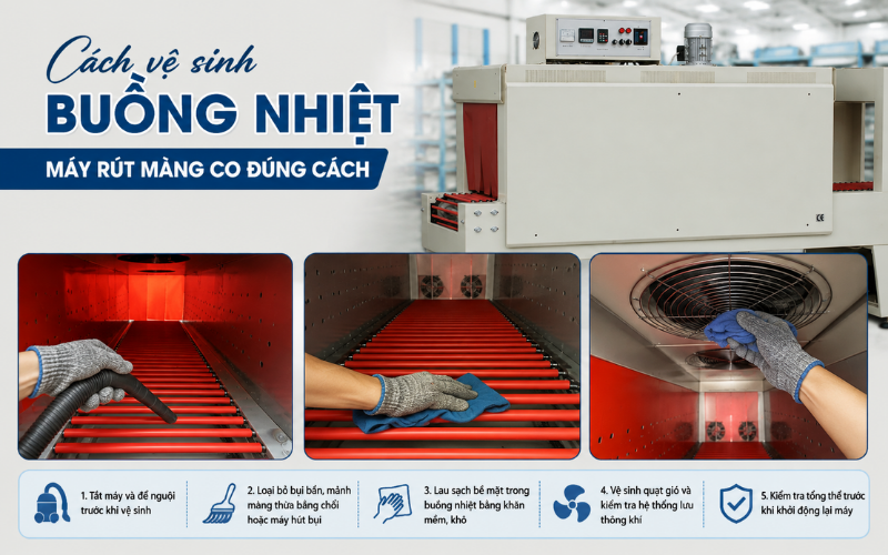 Cách vệ sinh buồng nhiệt máy rút màng co đúng cách