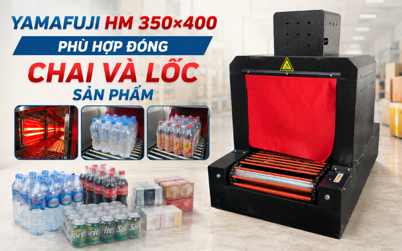 Yamafuji HM 350×400 phù hợp đóng chai và lốc sản phẩm