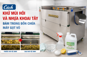 Cách khử mùi hôi và nhựa khoai tây bám trong bồn chứa máy gọt vỏ
