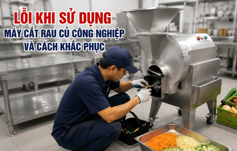 Lỗi khi sử dụng máy cắt rau củ công nghiệp và cách khắc phục
