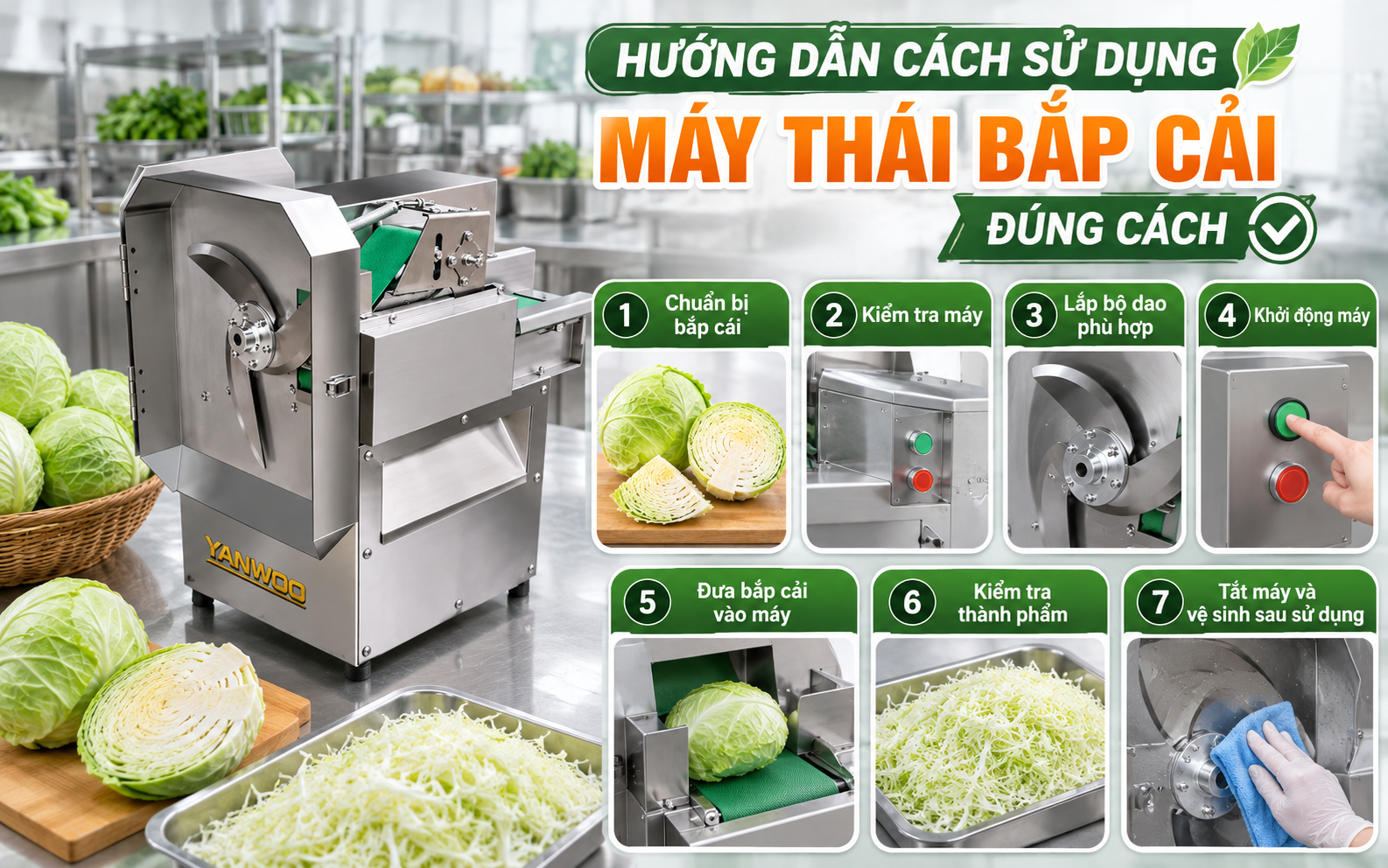 Hướng dẫn cách sử dụng máy thái bắp cải đúng cách