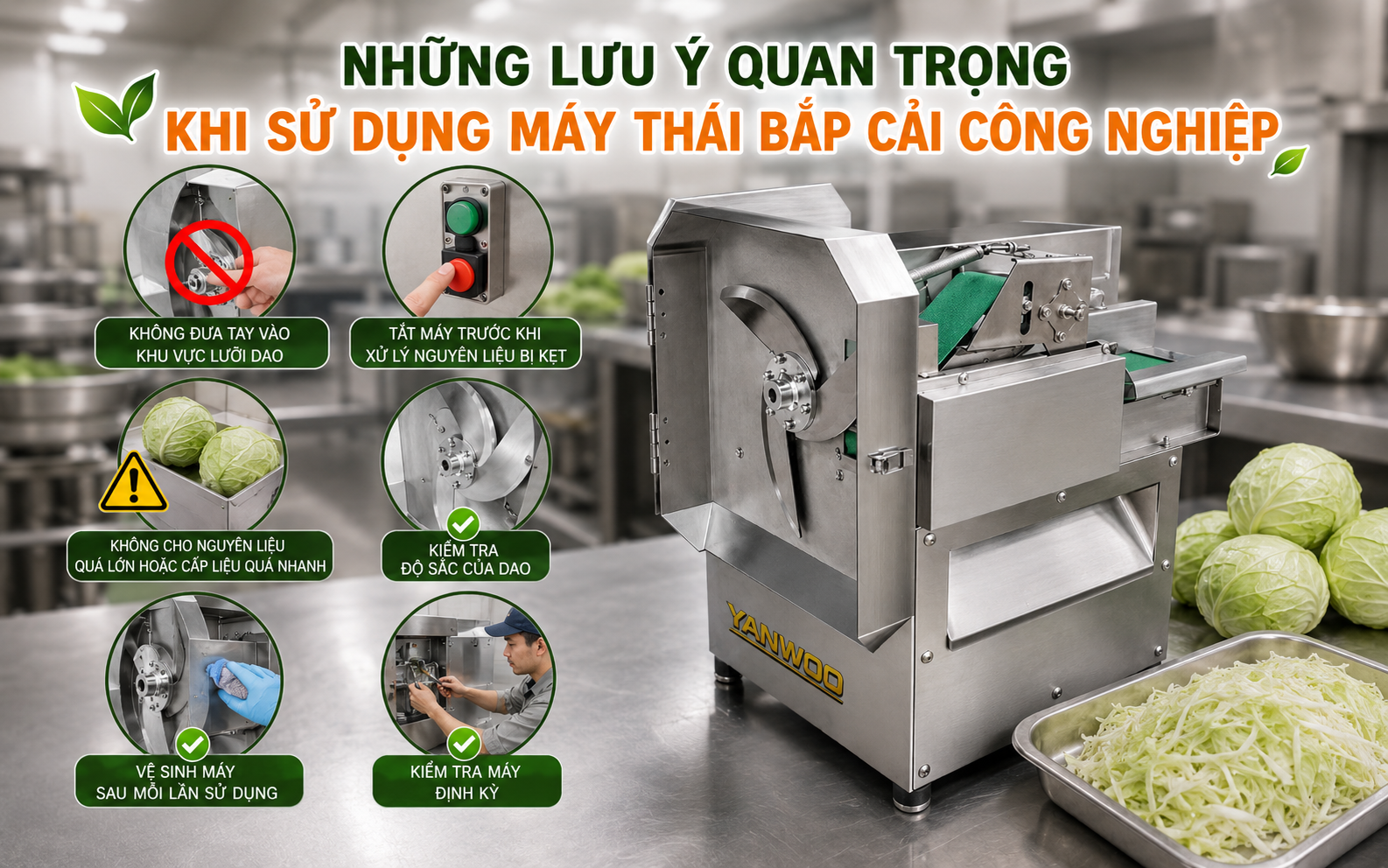 Những lưu ý quan trọng khi sử dụng máy thái bắp cải
