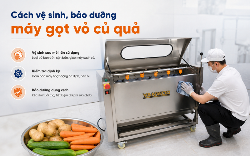 Cách vệ sinh, bảo dưỡng máy gọt vỏ củ quả