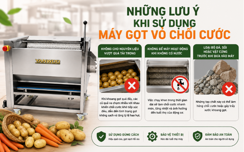 Những lưu ý khi sử dụng máy gọt vỏ chổi cước
