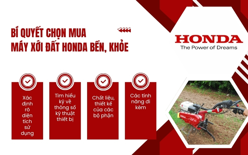 Bí quyết chọn mua máy xới đất Honda bền, khỏe