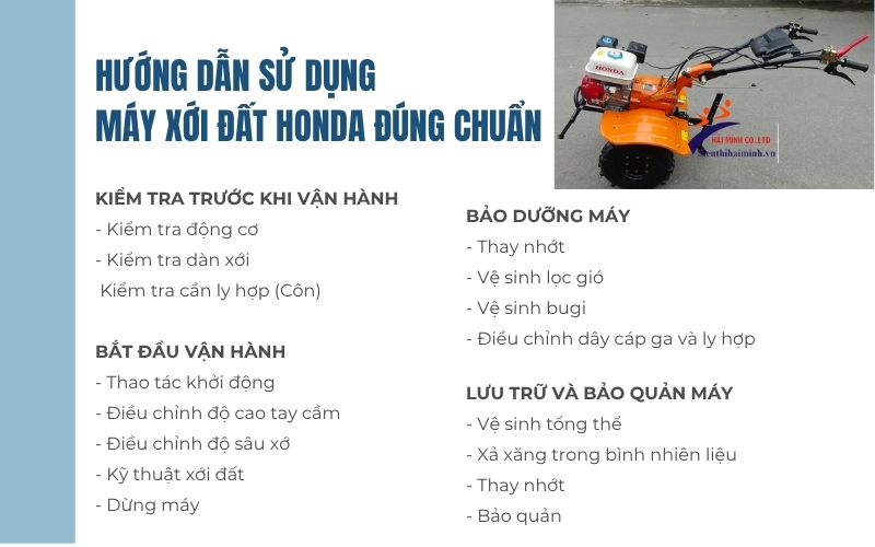 Hướng dẫn sử dụng máy xới đất Honda đúng chuẩn