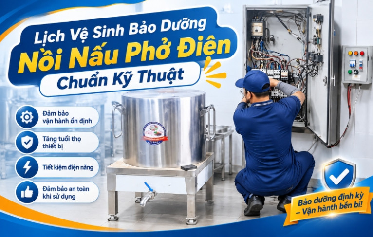 Lịch Vệ Sinh Bảo Dưỡng Nồi Nấu Phở Điện Chuẩn Kỹ Thuật
