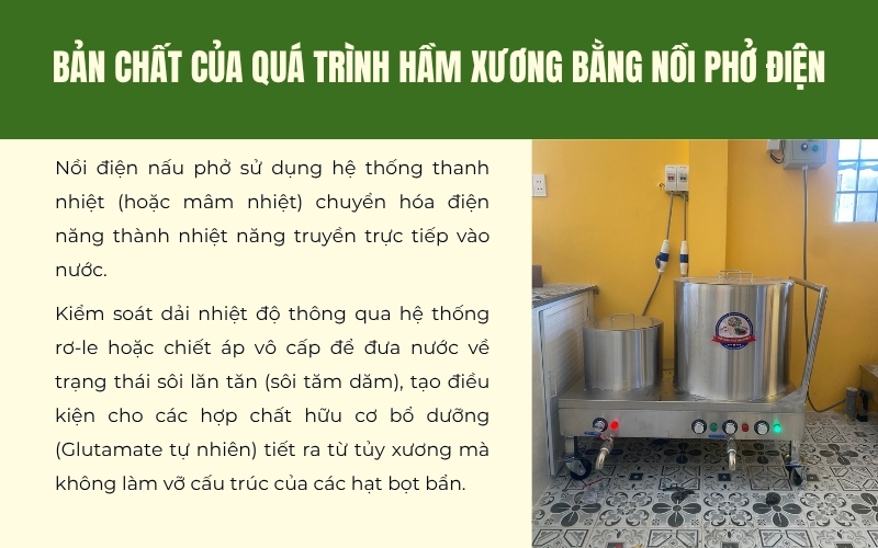 Bản chất của quá trình hầm xương bằng nồi phở điện