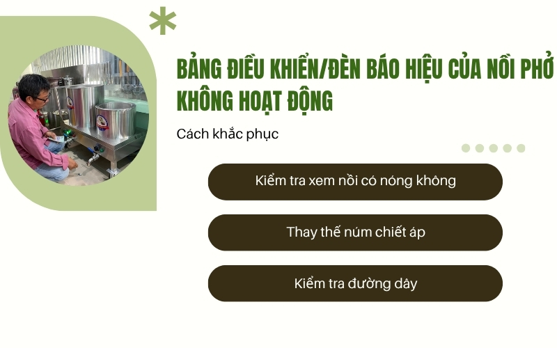 Bảng điều khiển/Đèn báo hiệu của nồi phở không hoạt động