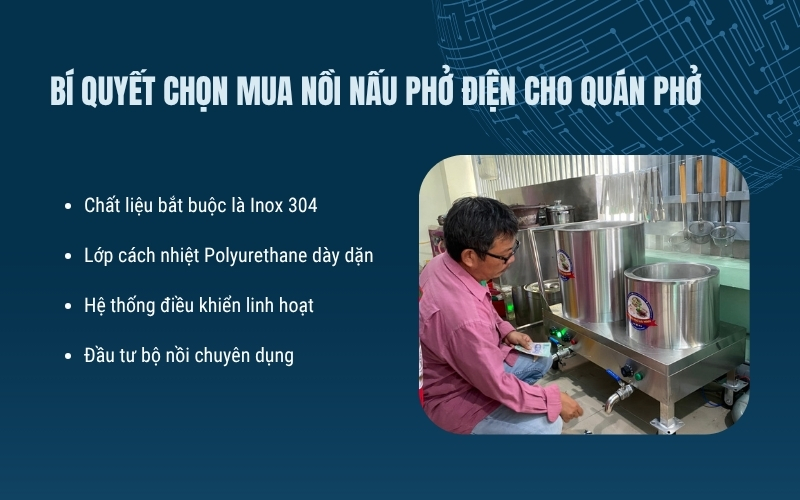 Bí quyết chọn mua nồi nấu phở điện cho quán phở