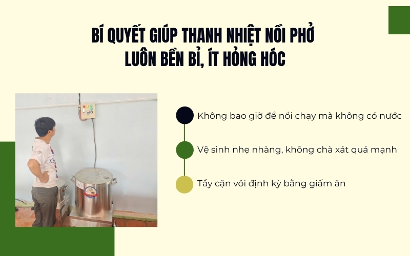 Bí quyết giúp thanh nhiệt nồi phở luôn bền bỉ, ít hỏng hóc