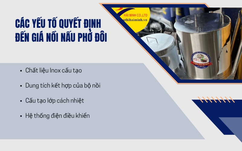 Các yếu tố quyết định đến giá nồi nấu phở đôi