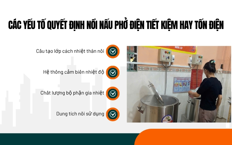 Các yếu tố quyết định nồi nấu phở điện tiết kiệm hay tốn điện