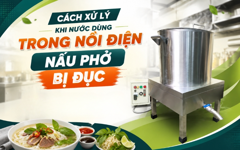 Cách xử lý khi nước dùng trong nồi điện nấu phở bị đục