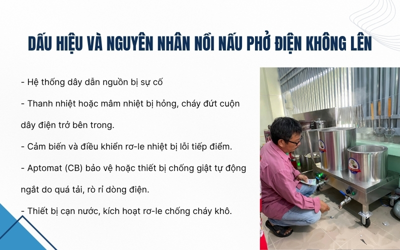 Dấu hiệu và nguyên nhân nồi nấu phở điện không lên