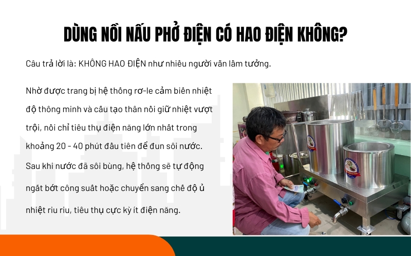 Dùng nồi nấu phở điện có hao điện không?