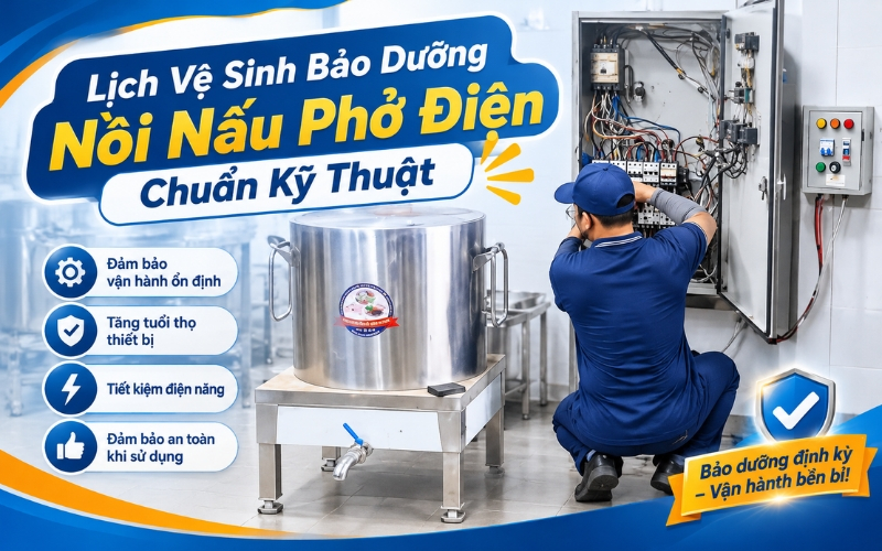 Lịch Vệ Sinh Bảo Dưỡng Nồi Nấu Phở Điện Chuẩn Kỹ Thuật