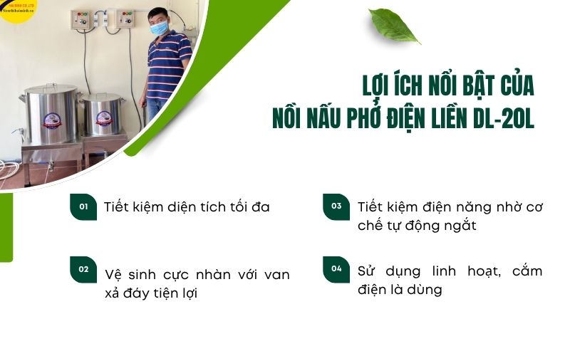 Lợi ích nổi bật của nồi nấu phở điện liền DL-20L