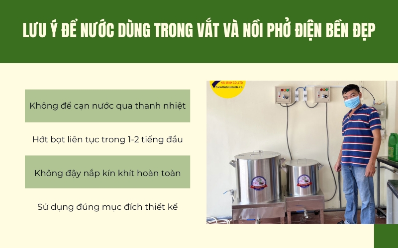 Lưu ý để nước dùng trong vắt và nồi phở điện bền đẹp