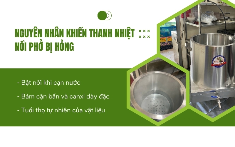 Nguyên nhân khiến thanh nhiệt nồi phở bị hỏng